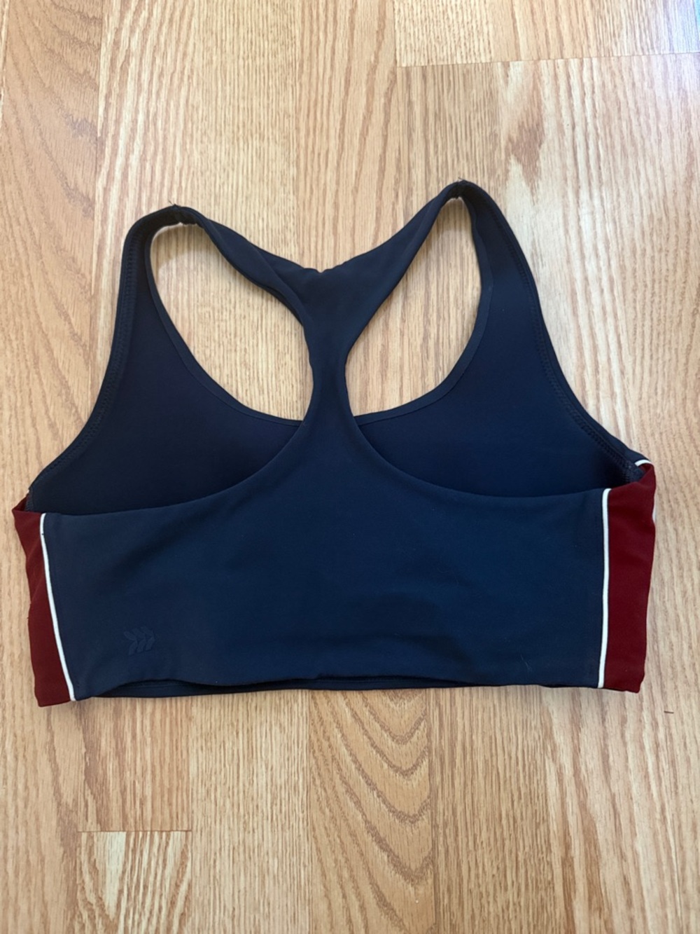 Target Navy Racerback Sports Bra with Burgundy Panels
